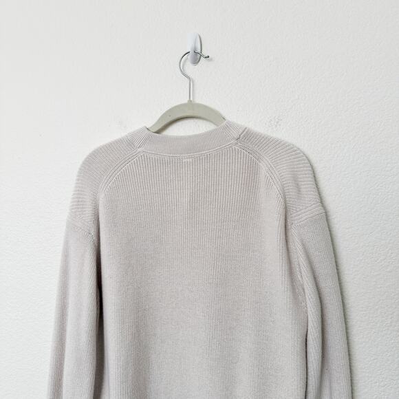 [Lululemon] Cream Merino Wool Blend Crew Neck Ribbed Sweater Lightweight Size 4 - Picture 8 of 11